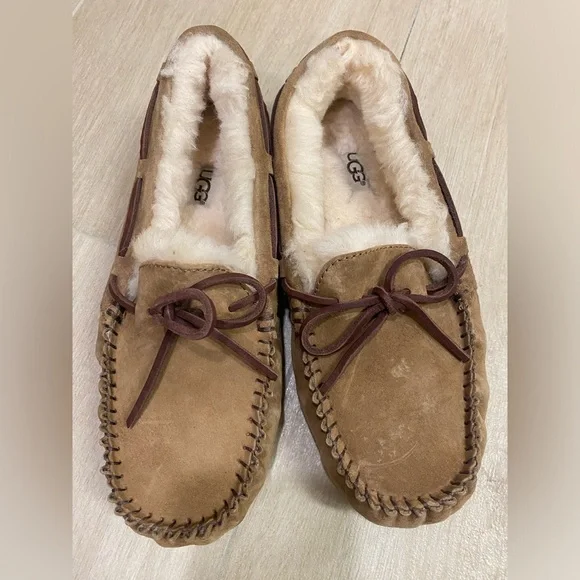 UGG Brown Suede Moccasin Slippers - Picture 3 of 4